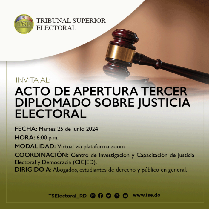 Acto de apertura del “Diplomado Sobre Justicia Electoral”