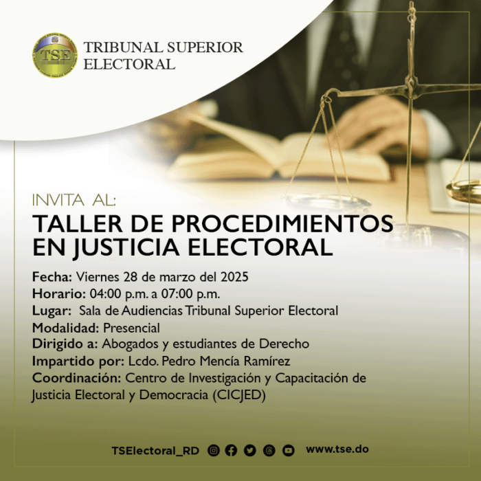 Taller de Procedimientos en Justicia Electoral